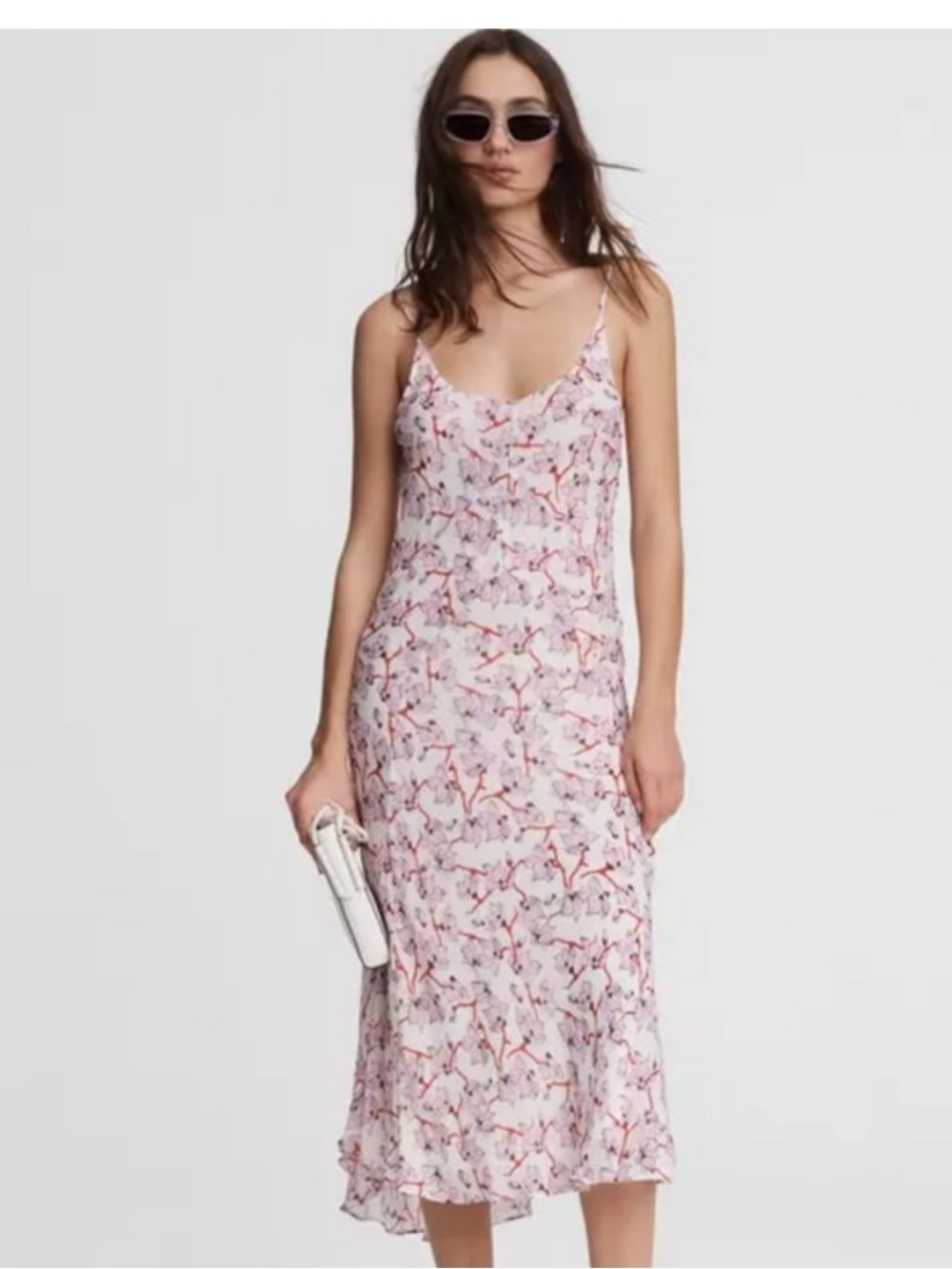 rag & bone Pink Floral Eva Slip Midi Dress NWT